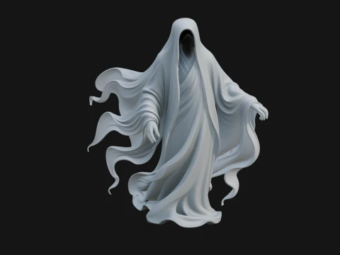 Floating Ghost Statue Design 2 - 3D Print Model 3D Print Model