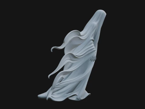Floating Ghost Statue Design 2 - 3D Print Model 3D Print Model
