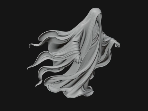 Floating Ghost Statue Design 2 - 3D Print Model 3D Print Model