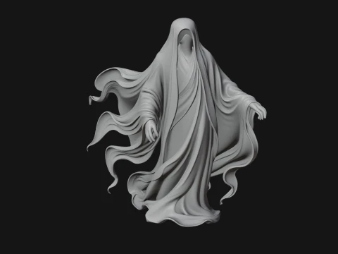 Floating Ghost Statue Design 2 - 3D Print Model 3D Print Model