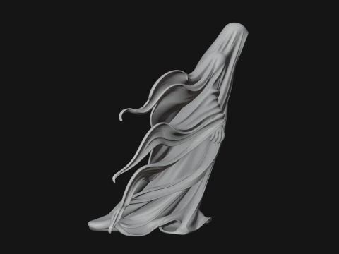 Floating Ghost Statue Design 2 - 3D Print Model 3D Print Model