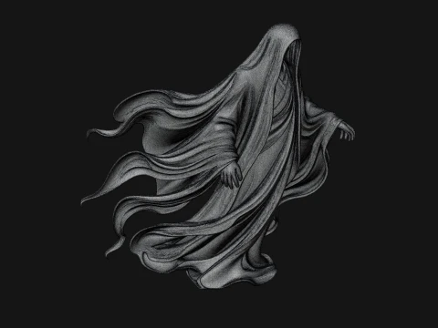 Floating Ghost Statue Design 2 - 3D Print Model 3D Print Model