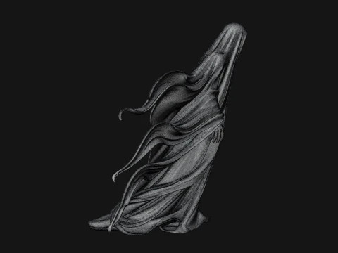 Floating Ghost Statue Design 2 - 3D Print Model 3D Print Model