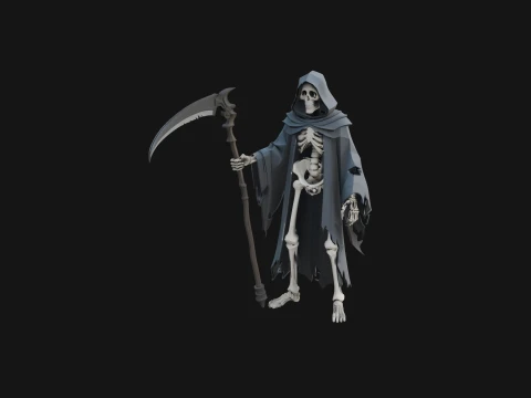 Hooded Skeleton Reaper Statue Design 10 - 3D Print Model 3D Print Model