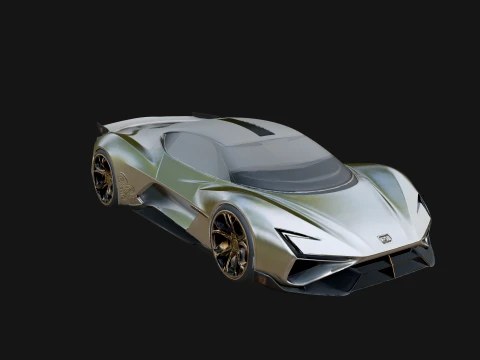Concept Hypercar Model Design 7 - 3D Print Model 3D Print Model