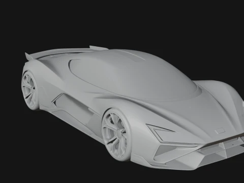 Concept Hypercar Model Design 7 - 3D Print Model 3D Print Model