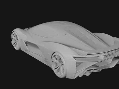Concept Hypercar Model Design 7 - 3D Print Model 3D Print Model
