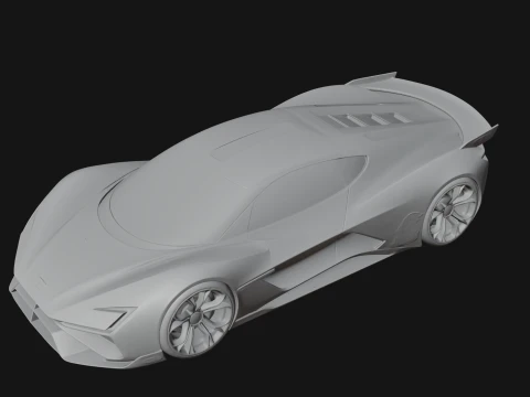 Concept Hypercar Model Design 7 - 3D Print Model 3D Print Model