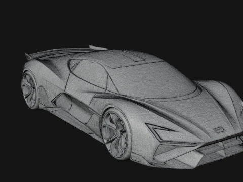 Concept Hypercar Model Design 7 - 3D Print Model 3D Print Model