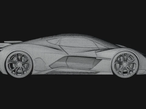 Concept Hypercar Model Design 7 - 3D Print Model 3D Print Model