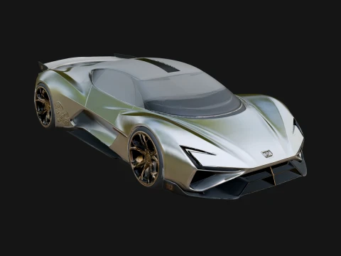 Concept Hypercar Model Design 7 - 3D Print Model 3D Print Model