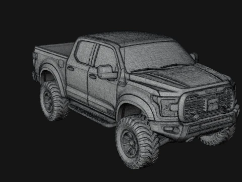 Off Road Pickup Truck Model Design 6 - 3D Print Model 3D Print Model