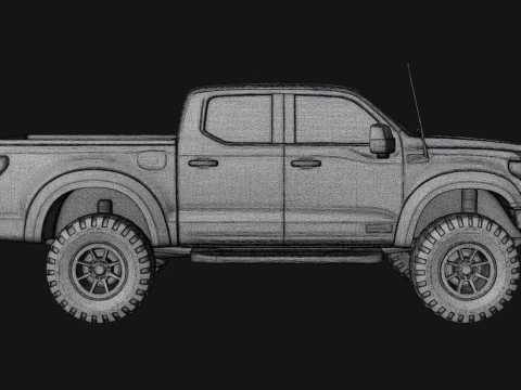 Off Road Pickup Truck Model Design 6 - 3D Print Model 3D Print Model