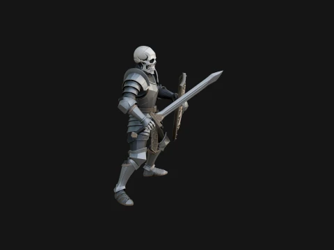 Skeleton Knight Statue Design 3 - 3D Print Model Model do druku 3D