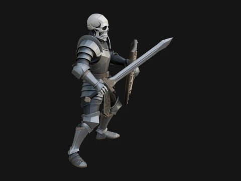 Skeleton Knight Statue Design 3 - 3D Print Model 3D Print Model