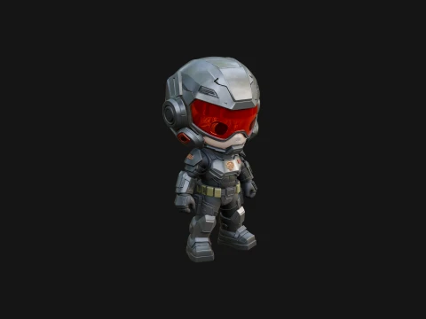 Chibi Mech Robot Statue Design 8 - 3D Print Model 3D Druckmodell