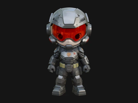 Chibi Mech Robot Statue Design 8 - 3D Print Model 3D Print Model