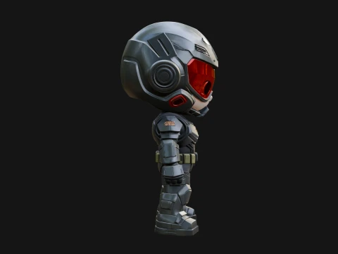 Chibi Mech Robot Statue Design 8 - 3D Print Model 3D Print Model