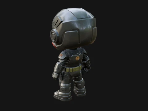 Chibi Mech Robot Statue Design 8 - 3D Print Model 3D Print Model