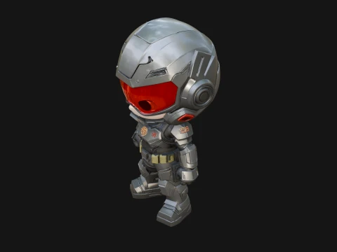 Chibi Mech Robot Statue Design 8 - 3D Print Model 3D Print Model