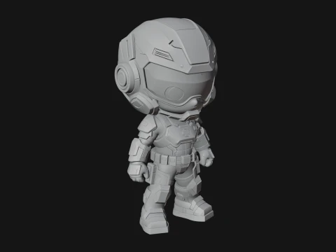 Chibi Mech Robot Statue Design 8 - 3D Print Model 3D Print Model