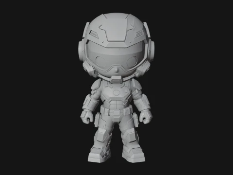 Chibi Mech Robot Statue Design 8 - 3D Print Model 3D Print Model