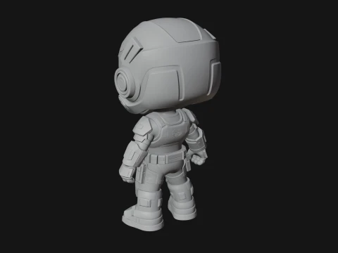 Chibi Mech Robot Statue Design 8 - 3D Print Model 3D Print Model