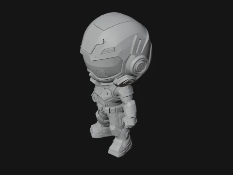 Chibi Mech Robot Statue Design 8 - 3D Print Model 3D Print Model