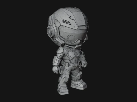 Chibi Mech Robot Statue Design 8 - 3D Print Model 3D Print Model