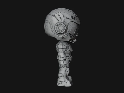 Chibi Mech Robot Statue Design 8 - 3D Print Model 3D Print Model