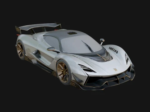 Concept Hypercar Model Design 8 - 3D Print Model 3D Print Model