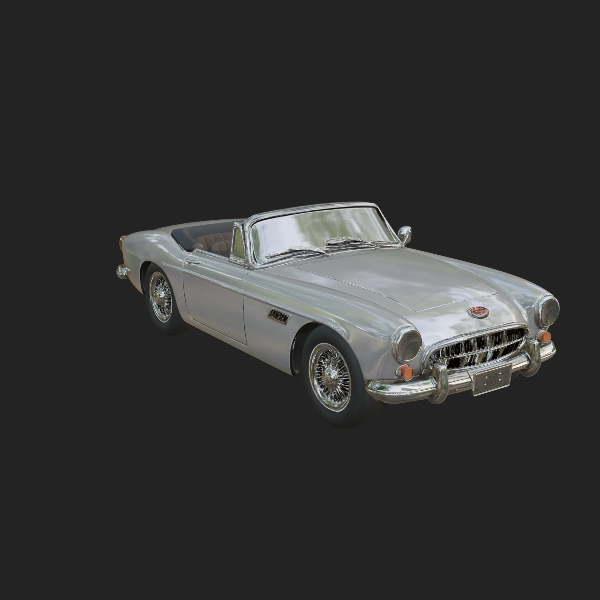 Vintage Roadster Car Model Design 2 - 3D Print Model 3D Print Model .c4d .max .obj .3ds .fbx .stl .blend 
