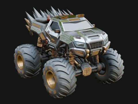 Armored Battle Truck Model Design 4 - 3D Print Model Modèles 3D en vedette