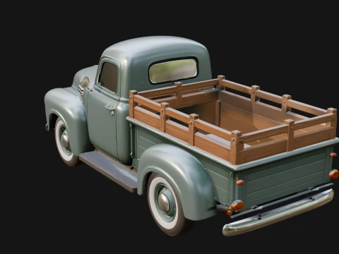 Vintage Pickup Truck Model Design 3 - 3D Print Model 3D Print Model
