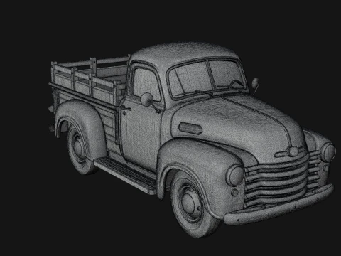 Vintage Pickup Truck Model Design 3 - 3D Print Model 3D Print Model