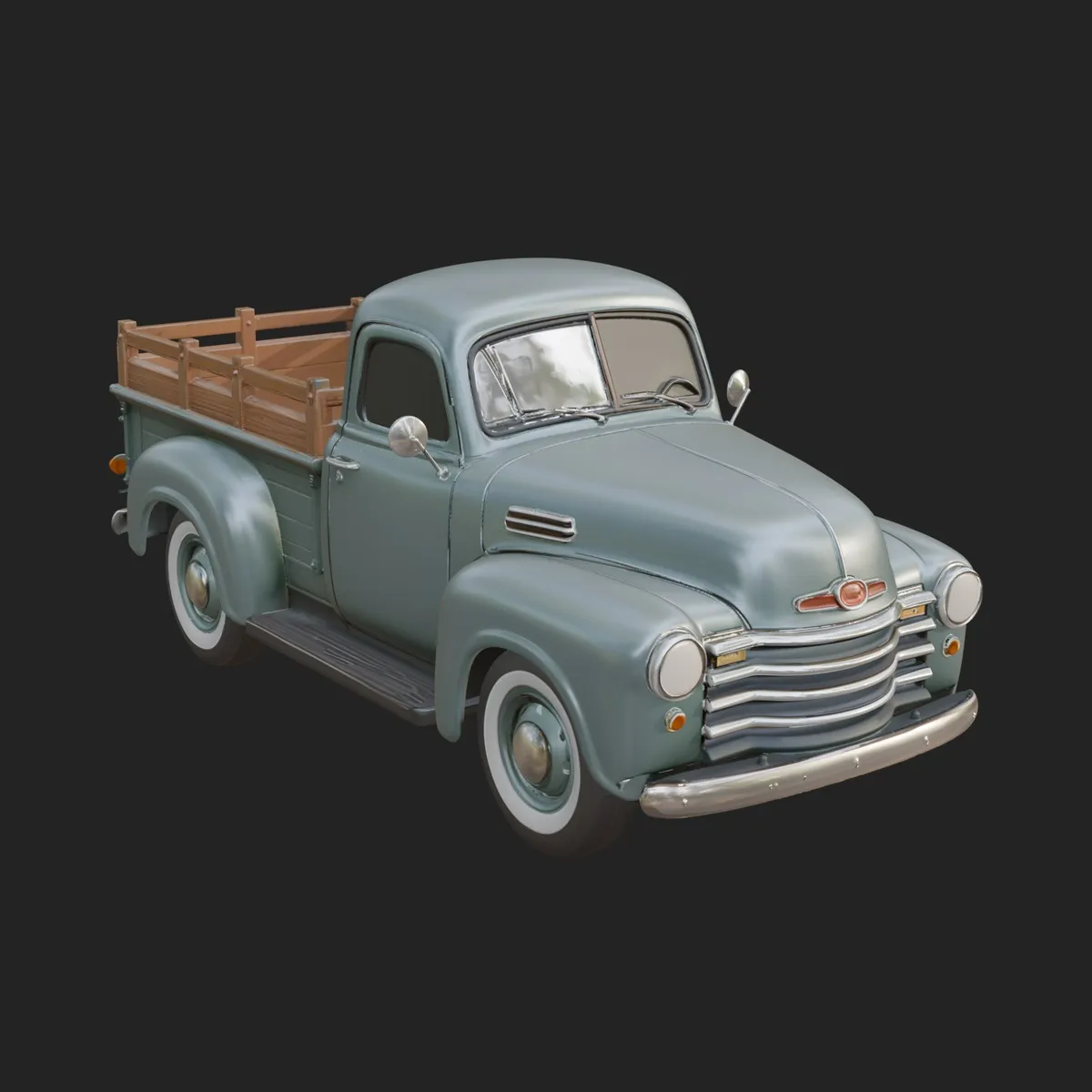 Vintage Pickup Truck Model Design 3 - 3D Print Model 3D Print Model .c4d .max .obj .3ds .fbx .stl .blend 