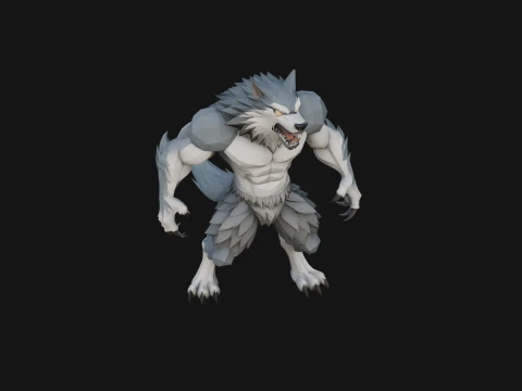 Standing Werewolf Statue Design 2 - 3D Print Model 3D Print Model