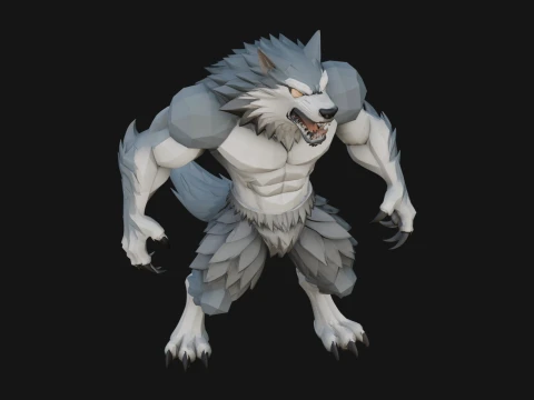 Standing Werewolf Statue Design 2 - 3D Print Model 3D Print Model