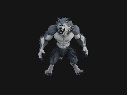 Standing Werewolf Statue Design 3 - 3D Print Model 3D Print Model