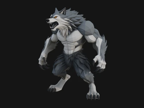Standing Werewolf Statue Design 3 - 3D Print Model 3D Print Model