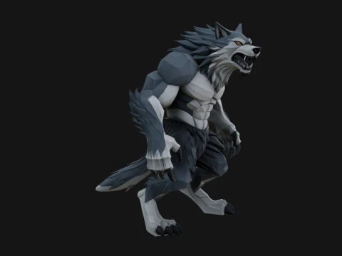 Standing Werewolf Statue Design 3 - 3D Print Model 3D Print Model