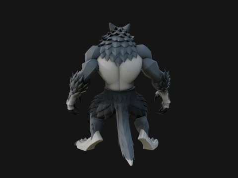 Standing Werewolf Statue Design 3 - 3D Print Model 3D Print Model
