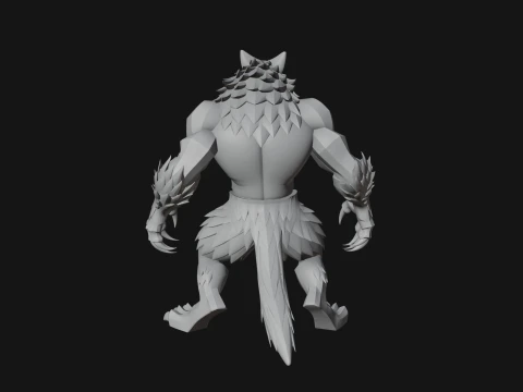 Standing Werewolf Statue Design 3 - 3D Print Model 3D Print Model