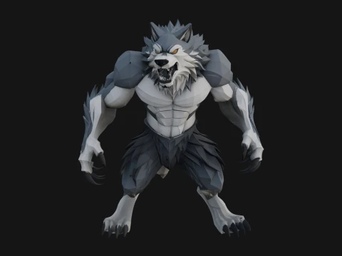Standing Werewolf Statue Design 3 - 3D Print Model 3D Print Model
