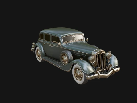 Vintage Sedan Car Model Design 7 - 3D Print Model 3D Print Model