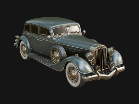 Vintage Sedan Car Model Design 7 - 3D Print Model Model do druku 3D