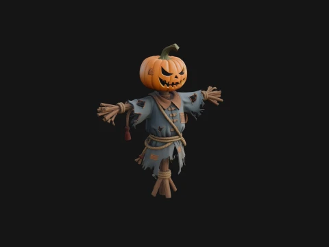 Pumpkin Scarecrow Statue Design 9 - 3D Print Model 3D Print Model