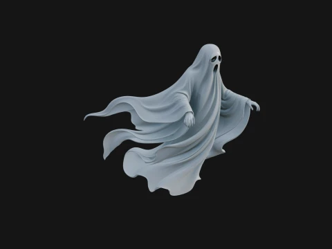 Floating Ghost Statue Design 3 - 3D Print Model 3D Принт Модель