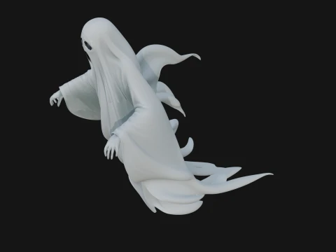 Floating Ghost Statue Design 3 - 3D Print Model 3D Print Model