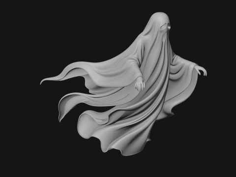 Floating Ghost Statue Design 3 - 3D Print Model 3D Print Model